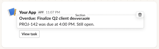 Deadline Overdue — Slack
