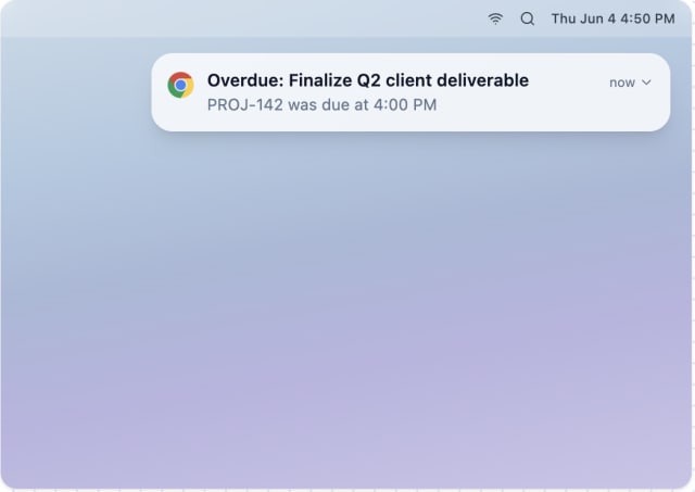Deadline Overdue — Web push (Mac)