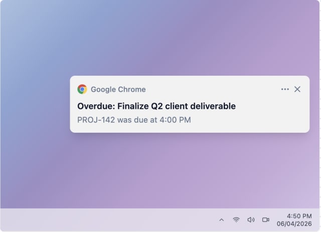 Deadline Overdue — Web push (Windows)