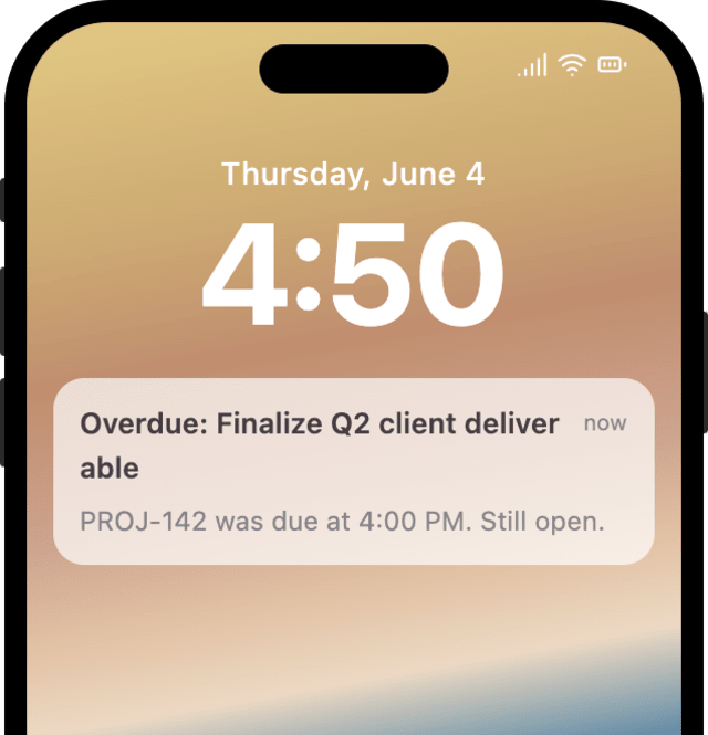Deadline Overdue — iOS push