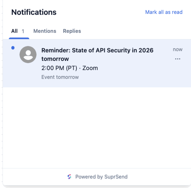 Event Tomorrow Reminder — In-app inbox
