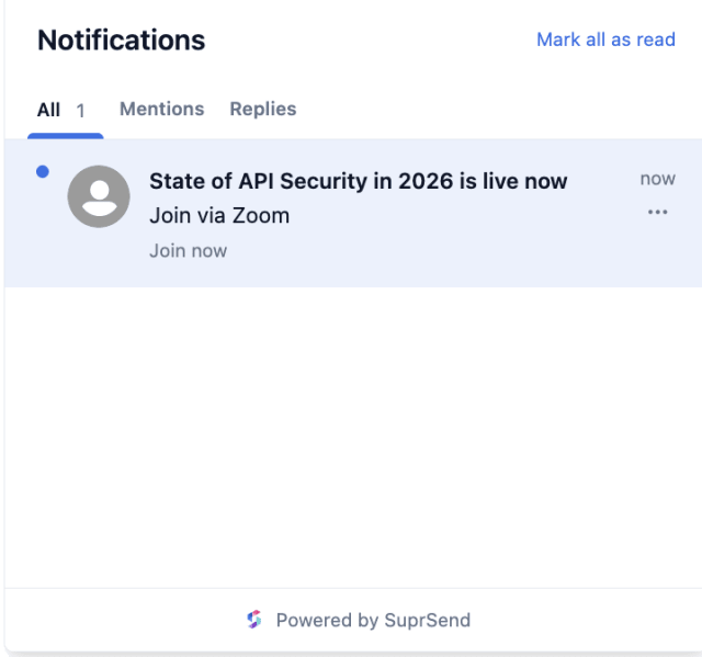 Webinar Event  Started — In-app inbox