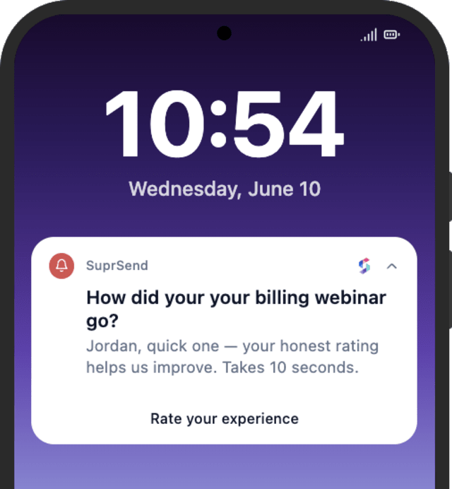 Feedback Request Post Interaction — Android push