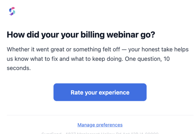 Feedback Request Post Interaction — Email