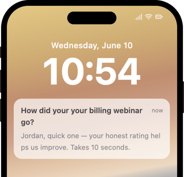 Feedback Request Post Interaction — iOS push