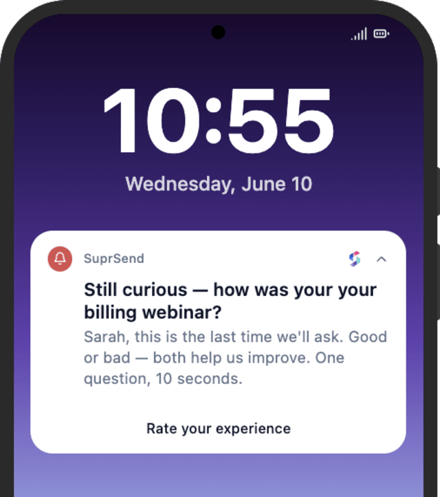 Feedback Request Reminder — Android push