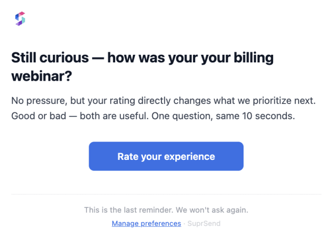 Feedback Request Reminder — Email