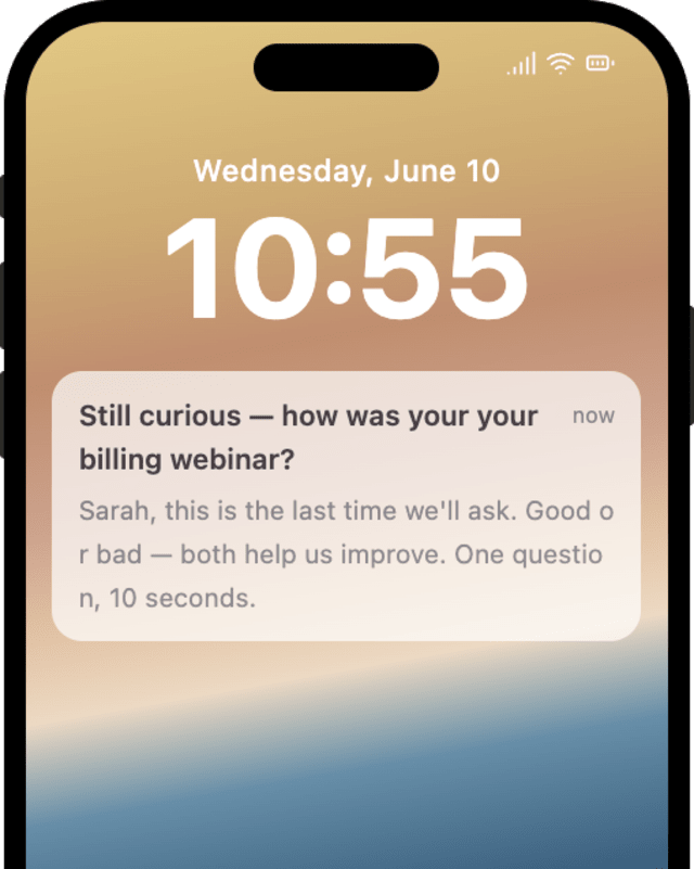 Feedback Request Reminder — iOS push