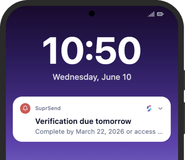 KYC Deadline Reminder One Day Before — Android push
