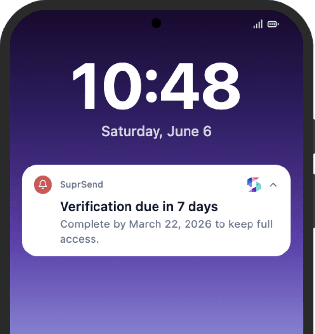 KYC Deadline Reminder One Week Prior — Android push