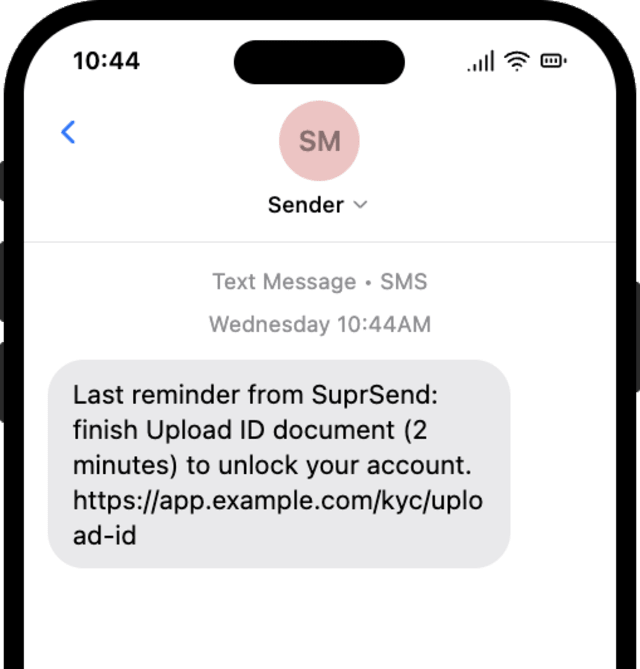 Final Reminder KYC — SMS