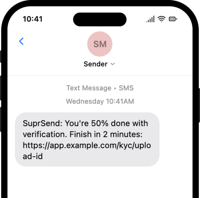 Reminder KYC — SMS