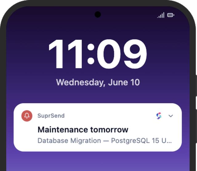 System Maintenance Reminder — Android push