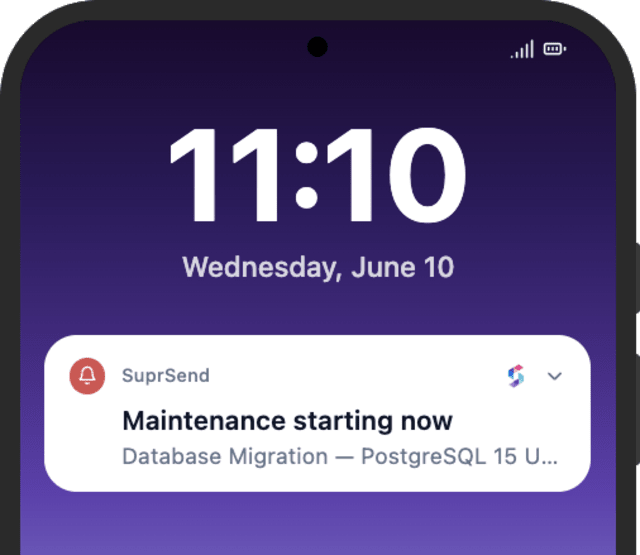 System Maintenance Starting — Android push