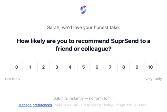 NPS Feedback Request — Email
