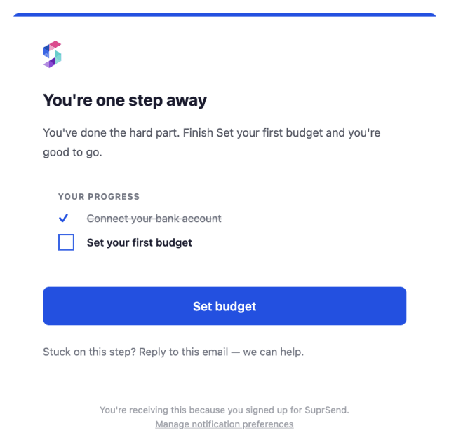 Onboarding Second Reminder — Email