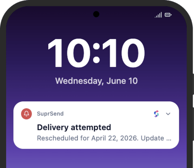 Order Delivery Failed — Android push