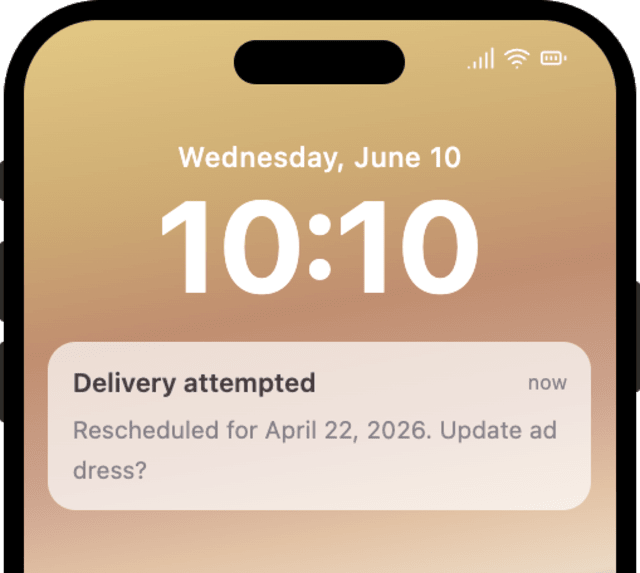 Order Delivery Failed — iOS push