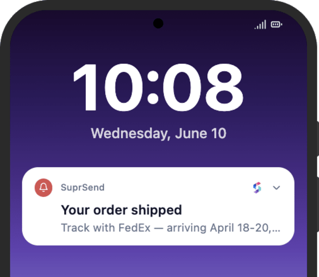 Order Shipped — Android push