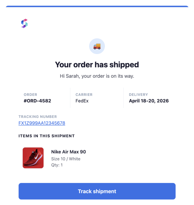Order Shipped — Email