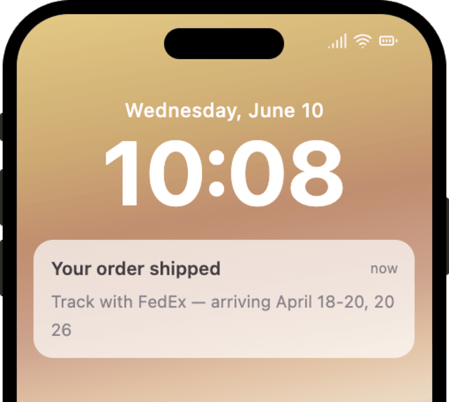 Order Shipped — iOS push