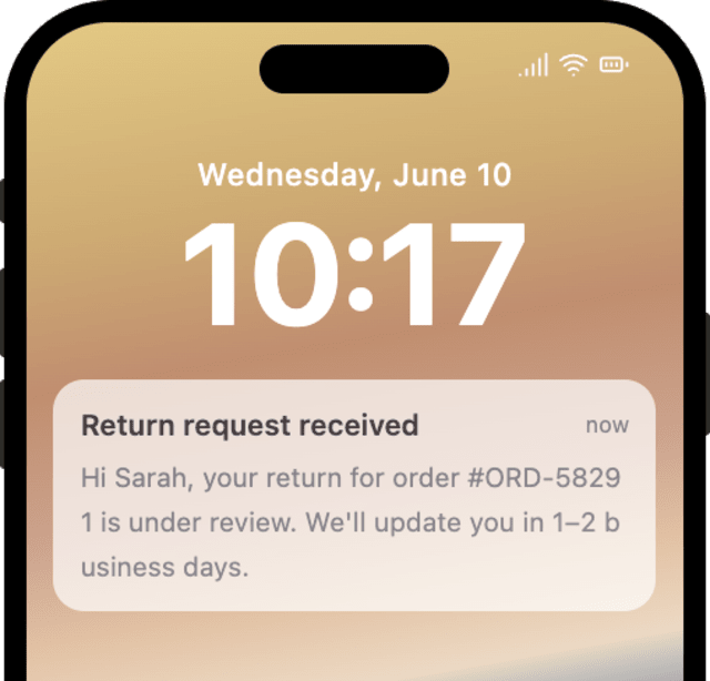 Order Return Initiated — iOS push