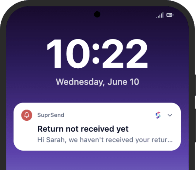 Order Return Not Picked Up — Android push