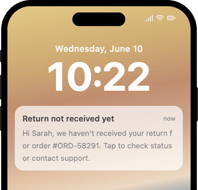 Order Return Not Picked Up — iOS push