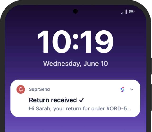 Order Return Received — Android push