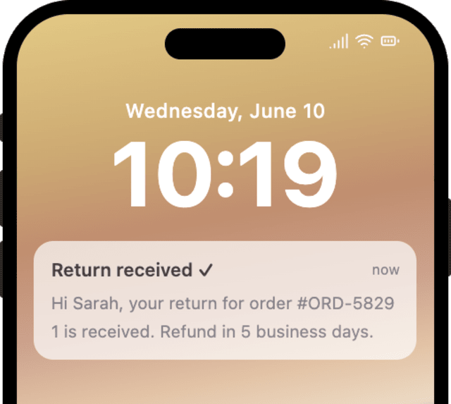 Order Return Received — iOS push