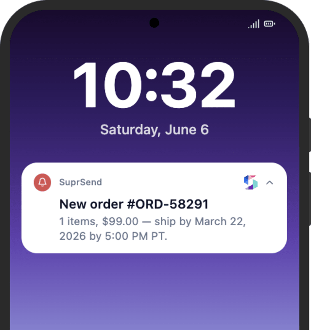 Order Received — Android push