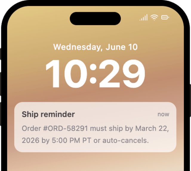 Ship Order By Tomorrow — iOS push