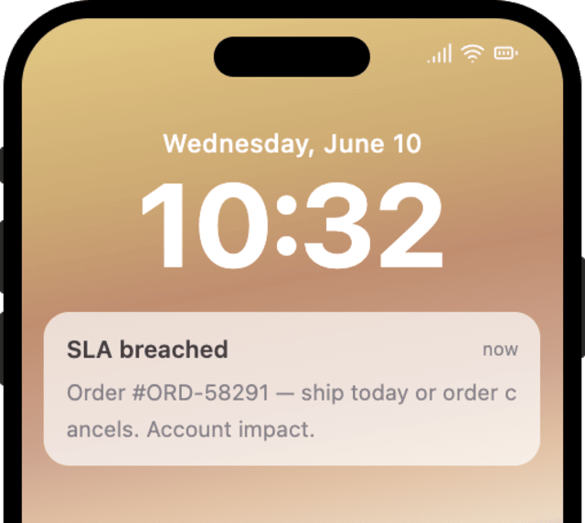 Shipping Deadline Exceeded — iOS push