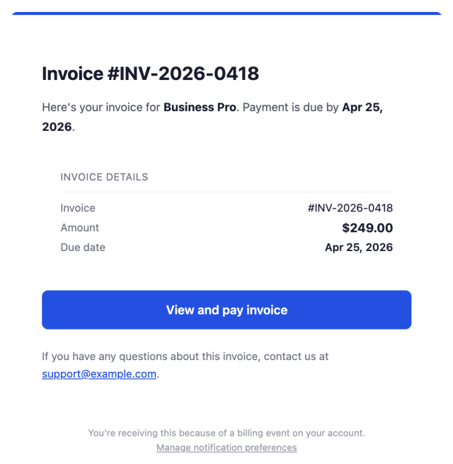 Payment Invoice — Email