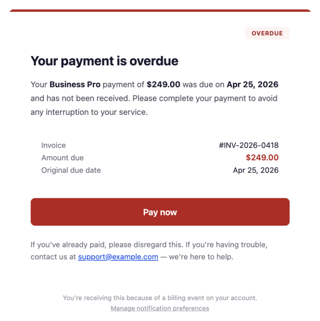Payment Overdue — Email