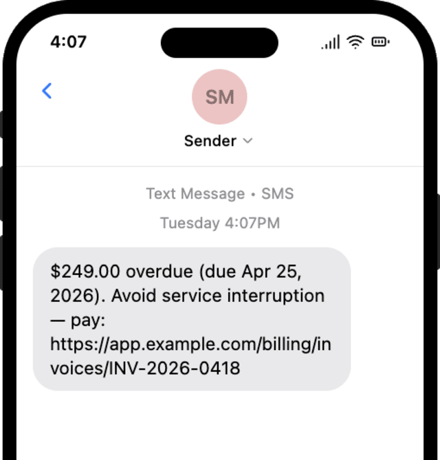 Payment Overdue — SMS