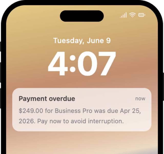 Payment Overdue — iOS push