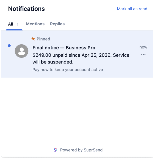 Payment Overdue Final Notice — In-app inbox