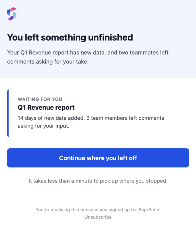 Re-engagement Reminder — Email