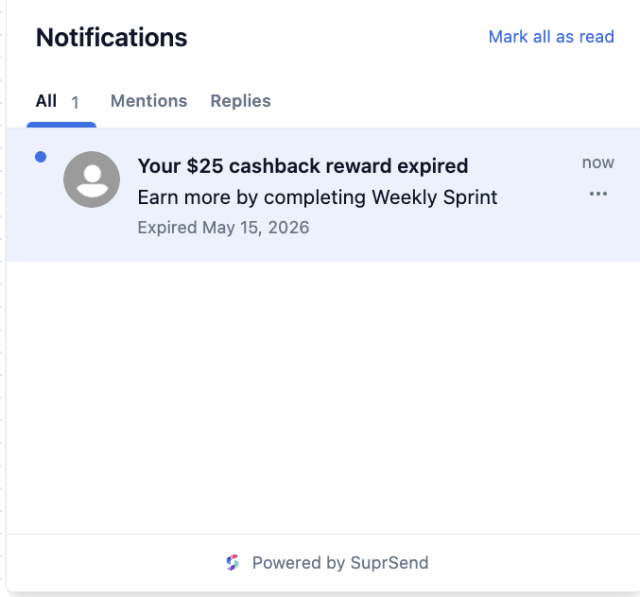 Reward Expired — In-app inbox