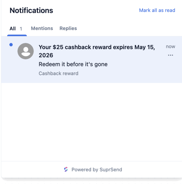 Reward Expiry First Reminder — In-app inbox