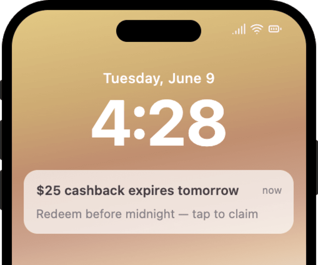 Reward Expiry Tomorrow — iOS push