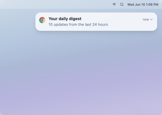Scheduled Activity Digest — Web push (Mac)