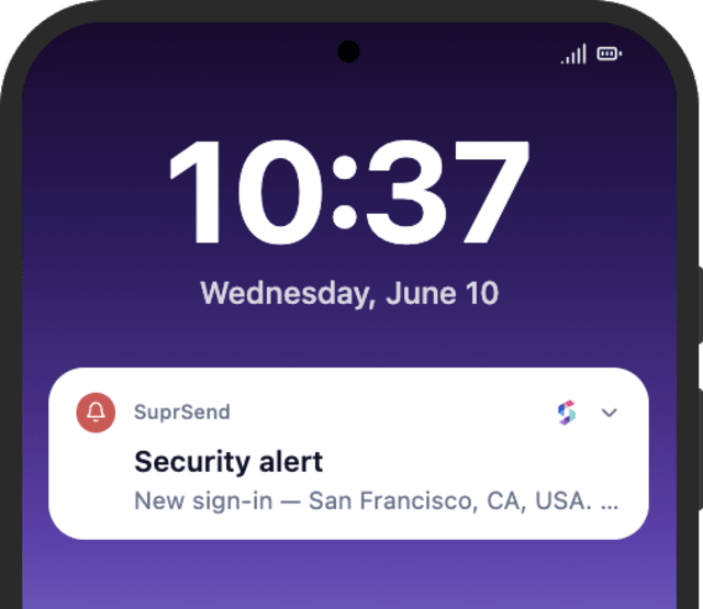 Security Alert — Android push