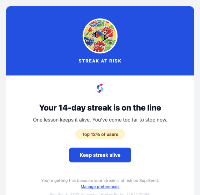 Streak at Risk — Email