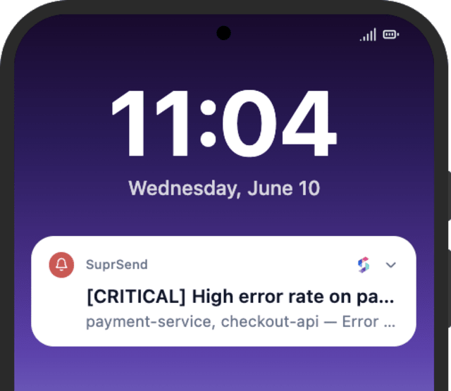 System Critical Alert — Android push