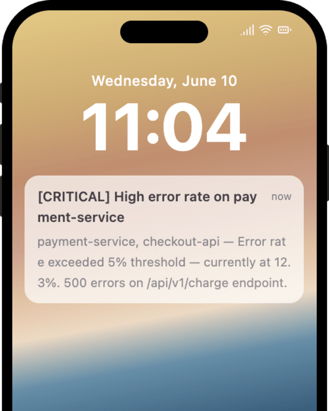 System Critical Alert — iOS push