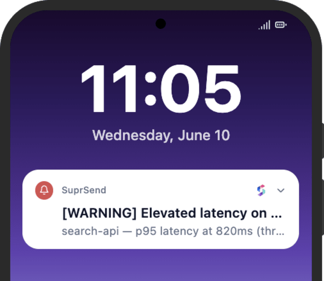 System Warning Alert — Android push