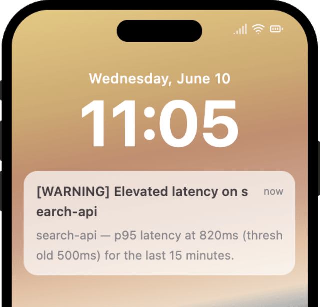 System Warning Alert — iOS push