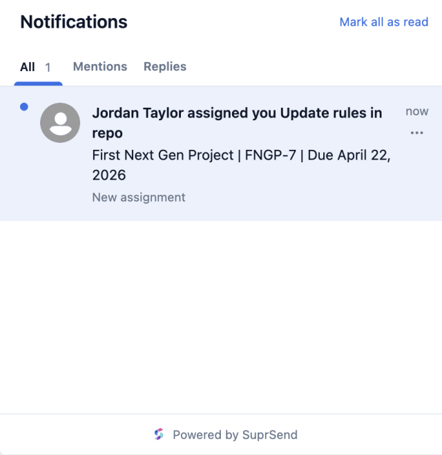 High Priority Task Assignment — In-app inbox